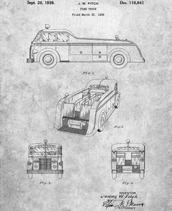 PP128- Firetruck 1939 Patent Poster