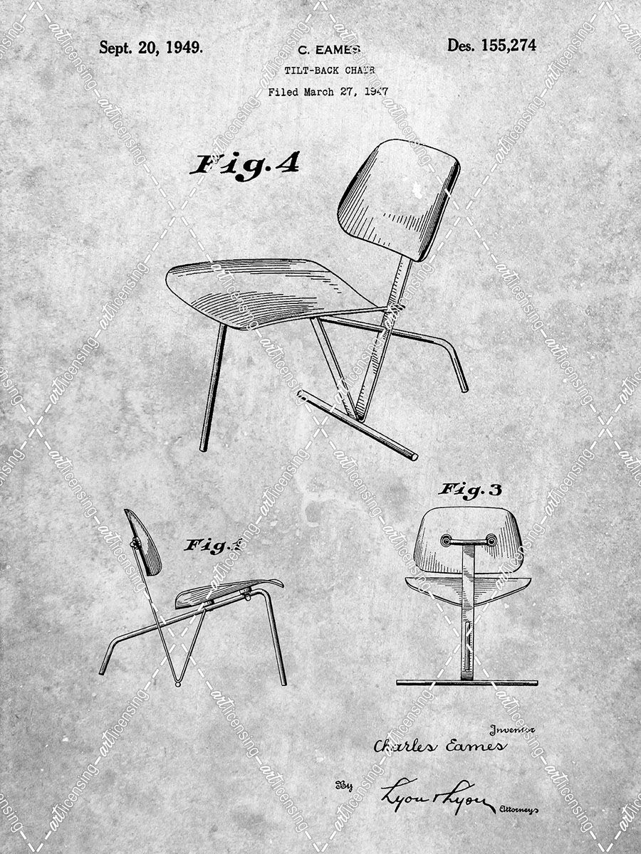 PP159- Eames Tilt Back Chair Patent Poster