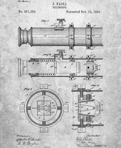 PP180- Antique Telescope 1891 Patent Poster