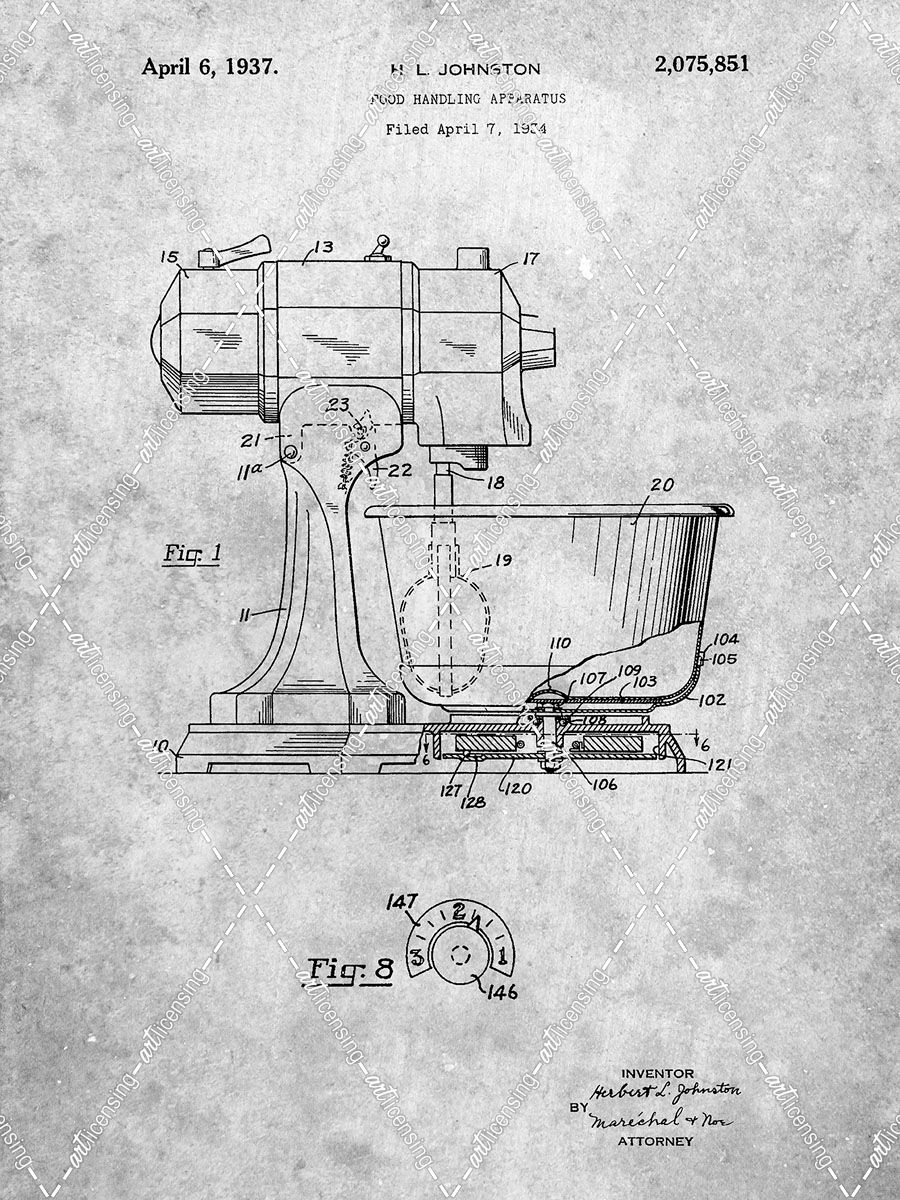 PP197- KitchenAid Kitchen Mixer Patent Poster