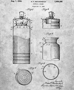 PP204- Cocktail Shaker Patent Poster