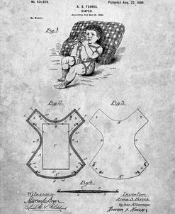 PP317- Cloth Baby Diaper Patent Poster