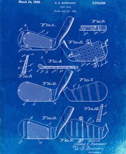 PP4-Faded Blueprint Golf Club Faces Patent Poster