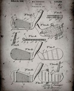 PP4-Faded Grey Golf Club Faces Patent Poster