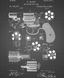 PP5-Black Grid Colt M1889 Revolver Poster