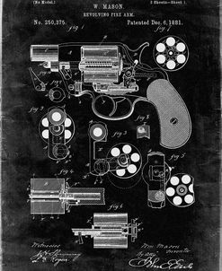 PP5-Black Grunge Colt M1889 Revolver Poster
