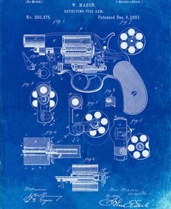 PP5-Faded Blueprint Colt M1889 Revolver Poster