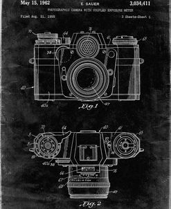 PP6-Black Grunge Zeiss Ikon Contarex Camera Patent Poster