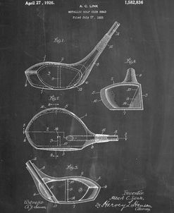PP9-Chalkboard Golf Driver 1925 Patent Poster