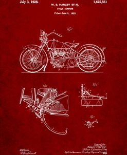 PP10-Burgundy Harley Davidson Model JD Patent Poster