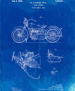 PP10-Faded Blueprint Harley Davidson Model JD Patent Poster