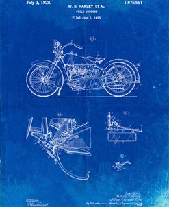 PP10-Faded Blueprint Harley Davidson Model JD Patent Poster