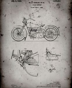 PP10-Faded Grey Harley Davidson Model JD Patent Poster
