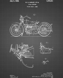 PP10-Black Grid Harley Davidson Model JD Patent Poster