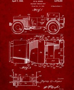 PP11-Burgundy Willy’s Jeep Patent Poster