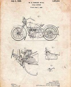 PP10-Vintage Parchment Harley Davidson Model JD Patent Poster