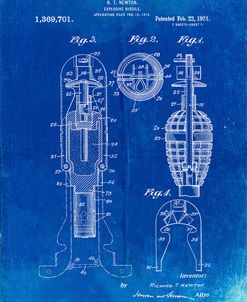 PP12-Faded Blueprint Explosive Missile Patent Poster