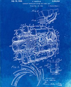 PP14-Faded Blueprint Jet Engine Patent Poster