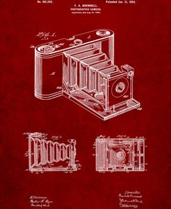 PP15-Burgundy Kodak Pocket Folding Camera Patent Poster
