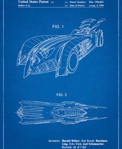 PP16-Blueprint Batman and Robin Batmobile Patent Poster