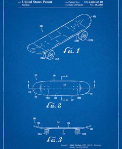 PP17-Blueprint Double Kick Skateboard Patent Poster