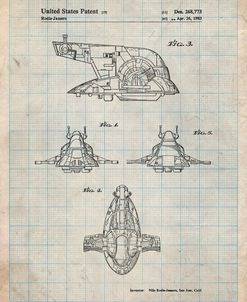 PP22-Antique Grid Parchment Star Wars Slave One Patent Poster