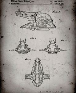 PP22-Faded Grey Star Wars Slave One Patent Poster