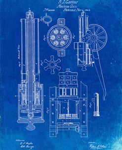 PP23-Faded Blueprint Gatling Gun Patent Poster