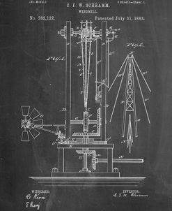 PP26-Chalkboard Windmill 1883 Patent Poster