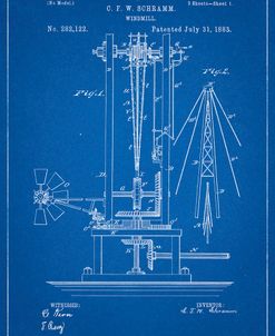 PP26-Blueprint Windmill 1883 Patent Poster