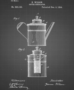 PP27-Black Grid Coffee 2 Part Percolator 1894 Patent Poster