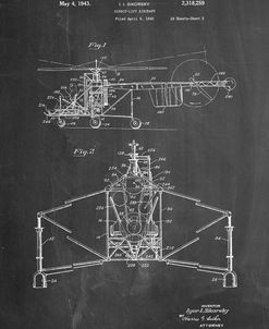 PP28-Chalkboard Sikorsky S-47 Helicopter Patent Poster