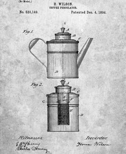PP27-Slate Coffee 2 Part Percolator 1894 Patent Poster