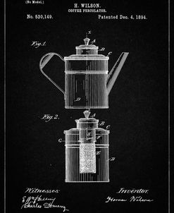 PP27-Vintage Black Coffee 2 Part Percolator 1894 Patent Poster