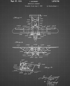 PP29-Black Grid Biwing Seaplane Patent Print
