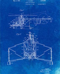 PP28-Faded Blueprint Sikorsky S-47 Helicopter Patent Poster