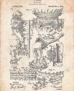 PP32-Vintage Parchment Houdini Diving Suit Patent Poster