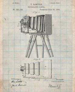 PP33-Antique Grid Parchment Iconic Photographic Camera 1885 Patent Poster