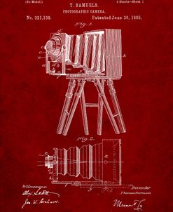 PP33-Burgundy Iconic Photographic Camera 1885 Patent Poster