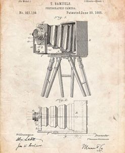 PP33-Vintage Parchment Iconic Photographic Camera 1885 Patent Poster