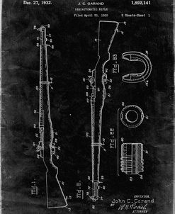 PP35-Black Grunge M-1 Rifle Patent Poster