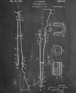 PP35-Chalkboard M-1 Rifle Patent Poster