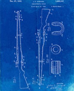 PP35-Faded Blueprint M-1 Rifle Patent Poster