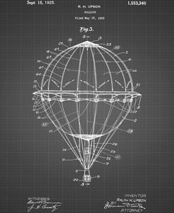 PP36-Black Grid Hot Air Balloon 1923 Patent Poster