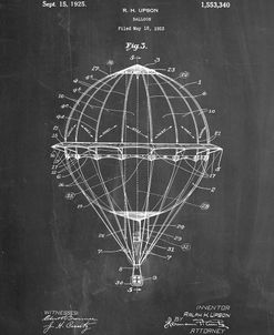 PP36-Chalkboard Hot Air Balloon 1923 Patent Poster