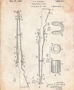PP35-Vintage Parchment M-1 Rifle Patent Poster
