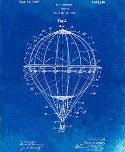 PP36-Faded Blueprint Hot Air Balloon 1923 Patent Poster