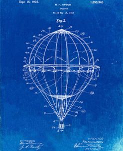 PP36-Faded Blueprint Hot Air Balloon 1923 Patent Poster