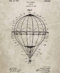 PP36-Sandstone Hot Air Balloon 1923 Patent Poster