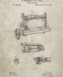 PP37-Sandstone Wheeler & Wilson Sewing Machine Patent Poster